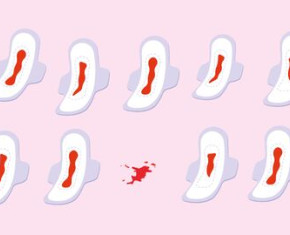campagnebeeld menstruatiewelzijn met getekende maandverbanden